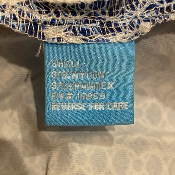 J. McLaughlin Print Tunic Catalina Cloth Navy Blue Light Blue Size Large - Picture 6 of 9